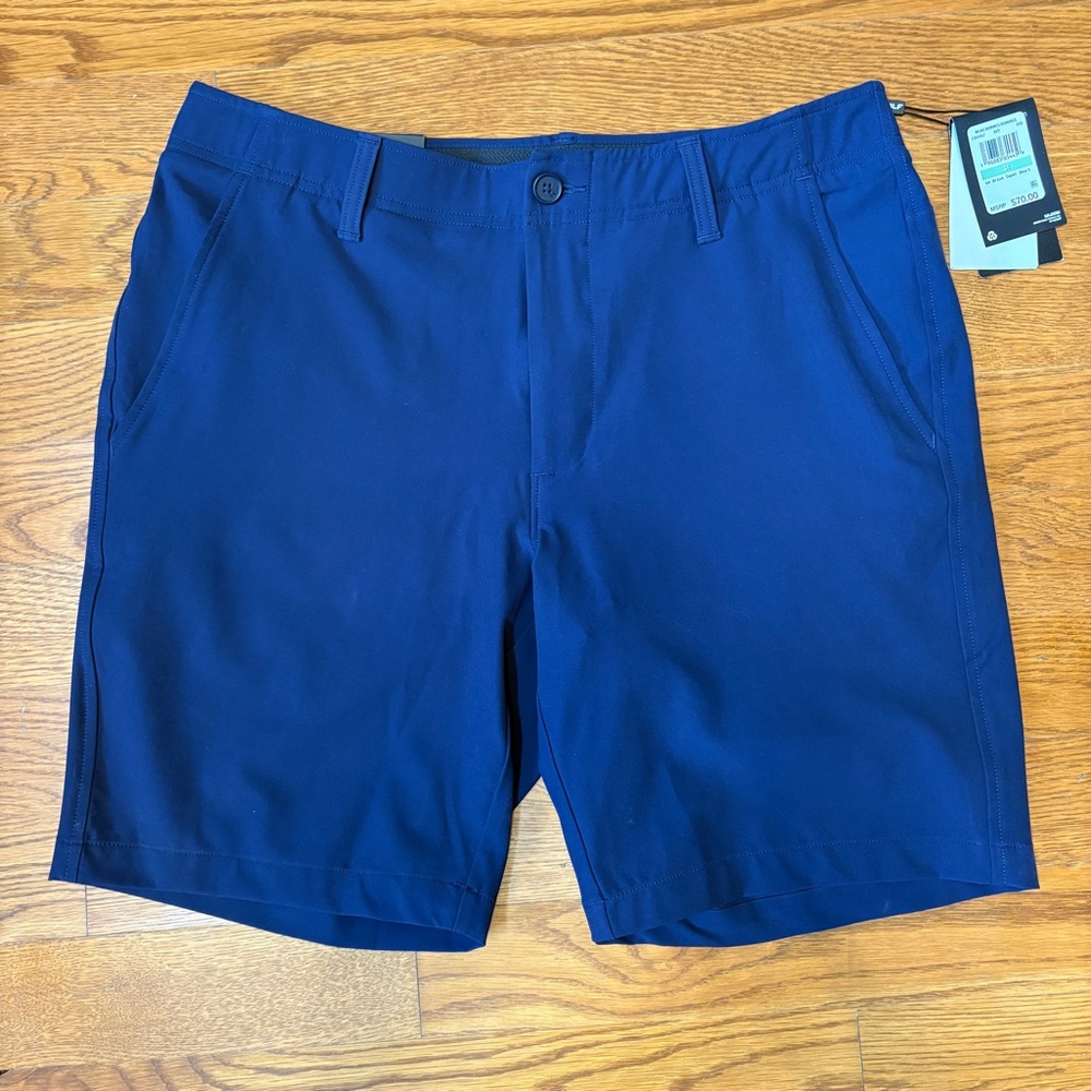 NWT Under Armour Men's Deep Blue Flat Front Shorts